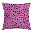 thumbnail image 1 of Hot Pink Throw Pillow Cushion Cover, Valentine's Day Inspired Black Mini Hearts on Fuchsia Backdrop Abstract Design, Decorative Square Accent Pillow Case, 16 X 16 Inches, Fuchsia Black, by Ambesonne, 1 of 2