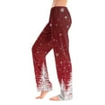 thumbnail image 2 of WTOBBY Women's Soft Comfortable Christmas Print Flannel Pajama Bottoms, Casual Home Pants with Holiday Snowflake and Tree Patterns, Cozy Fleece-Lined Sleepwear for Winter,White XS, 2 of 5