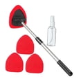 thumbnail image 1 of koolsoo Auto Windshield Cleaning Tool Telescopic Handle with 3 Microfiber Pads Reusable for RV SUV Truck Aluminum Rod Multifunctional Red Pads, 1 of 9