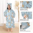 thumbnail image 4 of Wearable Blanket with Sleeves and Pocket Oversized Hooded Sweatshirt 3-14 YR Cute Little Dog Pattern S, 4 of 7
