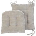 thumbnail image 2 of The Gripper Non-Slip Rocking Chair Cushion Set with Thick Padding and Tufted Design, Includes Seat Pad & Back Pillow with Ties, 17x17 Inches, 2 Piece Set, Gray, 2 of 3