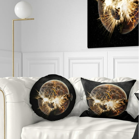Designart Earth Apocalypse - Contemporary Throw Pillow - 12x20