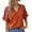 01 Orange, variant on Women's Rust Orange V Neck Short Sleeve T Shirt For Casual Brunch Beachside Strolls And Summer Afternoon Gatherings