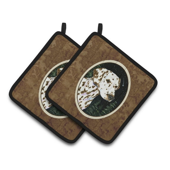 Caroline's Treasures SS8518PTHD Starry Night Dalmatian Pair of Pot Holders, 7.5HX7.5W, multicolor