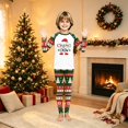 thumbnail image 5 of Yuaguia Family Matching Christmas Pajamas Set, Long Sleeve Raglan Top and Pants Holiday Sleepwear, Green Festive Loungewear, Xmas Gifts Pjs for Party Photo, Kids 2 Years, 5 of 7