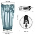 thumbnail image 2 of GZHJMY 30OZ Car Cup Travel Mug, Blue Landscape with Silhouettes of Trees 304 Stainless Steel Coffee Cup, Insulated Heated Thermos Mug with Lid, 8×4 Inch, 2 of 6