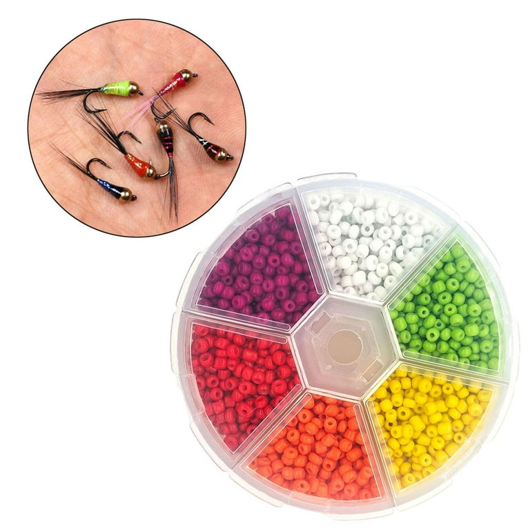Acrylic Fly Tying Beads Tungsten Slotted Beads Portable Fishing Tool Jig Hook Ball Multicolour Salmon Trouts Lures for Angler Fishing Lovers Multi 3mm