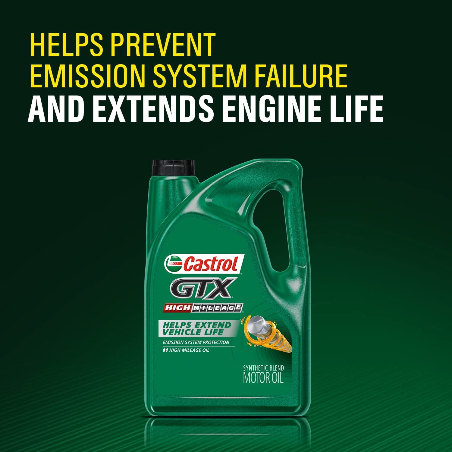 Castrol GTX High Mileage 5W-20 Synthetic Blend Motor Oil, 5 Quarts, Case of 3