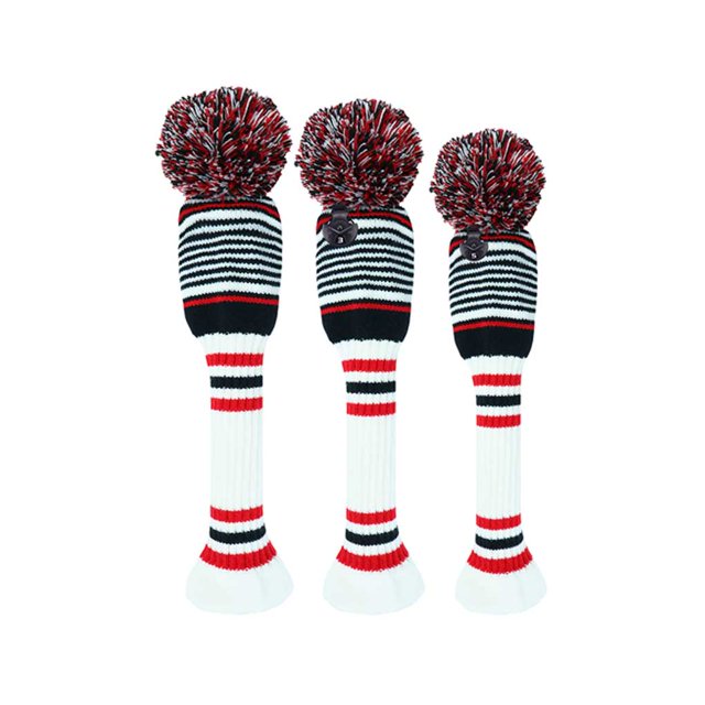 Advancent Paquete de 3 fundas para palos de Golf de Iron Driver, cubiertas de cabeza de putter de número 135 de punto, funda protectora Type5 NO5