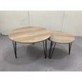 thumbnail image 2 of LiviNest Round Nesting Coffee Table Set: Modern 2-Piece Brown MDF & Metal Side Tables - Space-Saving Design for Small Apartments & Studio Workspaces, 2 of 6