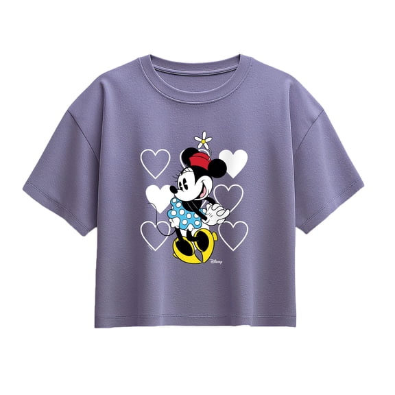 Disney - Minnie Hearts - Youth Girls Boxy T-Shirt