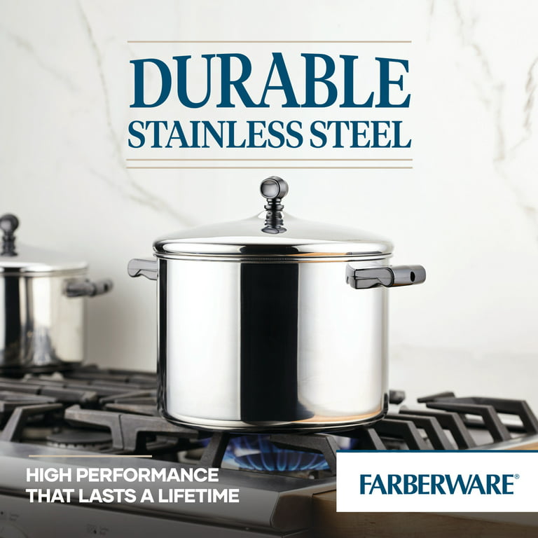 Farberware 10.5qt Aluminum Nonstick Stockpot with Lid Silver