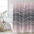 thumbnail image 4 of Pink Black Ombre Bathroom Shower Curtains with 12 Hooks Polyester Waterproof Shower Curtain for Stalls and Bathtubs Modern Abstract Striped Polka Dots Decorative Bathroom Privacy Curtain 72x84 Inches, 4 of 9
