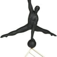 thumbnail image 5 of 11" x 19" Black Marble Gymnast Sculpture with Gold Cube Base, by DecMode, 5 of 8