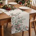 thumbnail image 2 of Table Runner 13x90in Inches Long, Farm Red Berries Green Leaves Watercolor BotanicalLinen Washable Dresser Scarf Retro LinenKitchen Dinning Tablerunners for Holiday/Party/Wedding/Home Tables Decor, 2 of 9