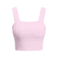 thumbnail image 2 of XinghaiYIDE Square Neck Longline Sports Bra for Women, Padded Yoga Workout Crop Tank Top, Wide Strap Built-in Bra for Pilates Gym, 2 of 5