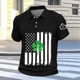 thumbnail image 3 of Ceisia Men's St. Patrick's Day Polo Shirt Collection | Shamrock American Flag Print | Casual Short Sleeve Collared Tops Gift, 3 of 5