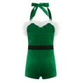 thumbnail image 4 of YiZYiF Kids Girls Christmas Dance Bodysuit Mrs Santa Claus Ballet Dance Leotard Xmas Party Dress Up Green 8, 4 of 7