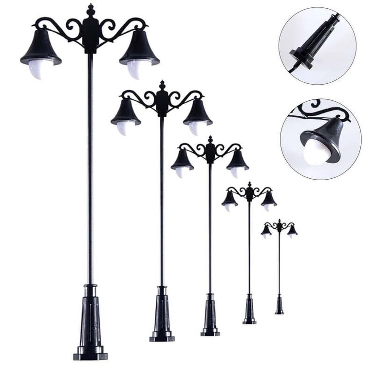 Ho Scale 5-Piece Model Railway Lamp Post Set - 1:75 Scale LED Street Lights For Train Layouts 1:75 1:100 1:150 Scale Lights - Foto 5