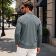 thumbnail image 4 of Hngshg Mens Tee Shirts Casual Button Up Collared Pullover Tops Dressy Long Sleeve Solid Color Golf T-Shirts, 4 of 7