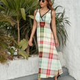 thumbnail image 3 of Vestido De Noche De Lujo Sin Mangas Para Mujer, Geometric Grid Vestido De Fiesta, 3 of 5