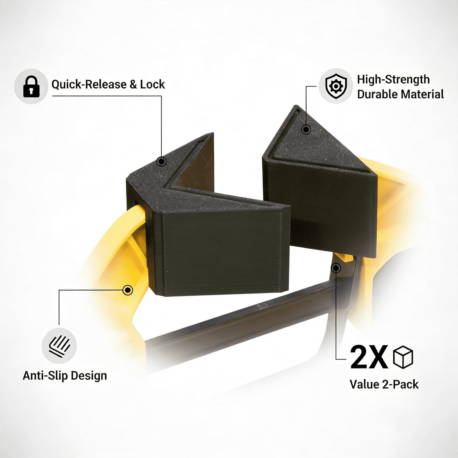 2-Pack 90 Degree Clamp Adapter Compatible with DeWALT Medium Trigger Clamps, Quick-Release Tool Accessories for 6" and 12" Clamping
