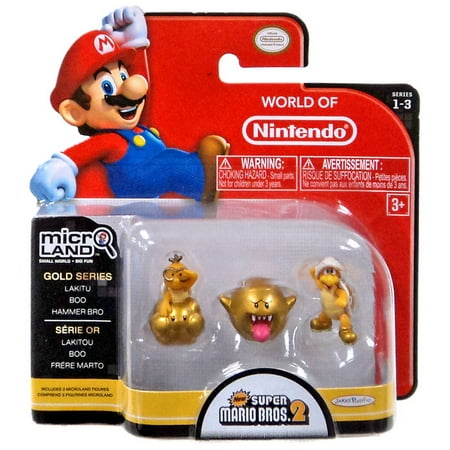 Micro Jet Series - Gold Lakitu, Boo & Hammer Bro Mini Figure 3-Pack Micro Land Series 3