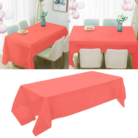 

Milexda 137*274cm Premium Disposable Plastic Tablecloth (54 x 108 ) ， Rectangle Table Cover For Wedding Party Banquet Red
