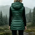 thumbnail image 2 of Cilsoka Women's Long Hooded Puffer Vest Zip Pockets Quilted Sleeveless Coat, Long Puffer Vest with Hood, Women Warm Down Coats Outerwear, Winter Jackets for Going Out Travel, 2 of 6
