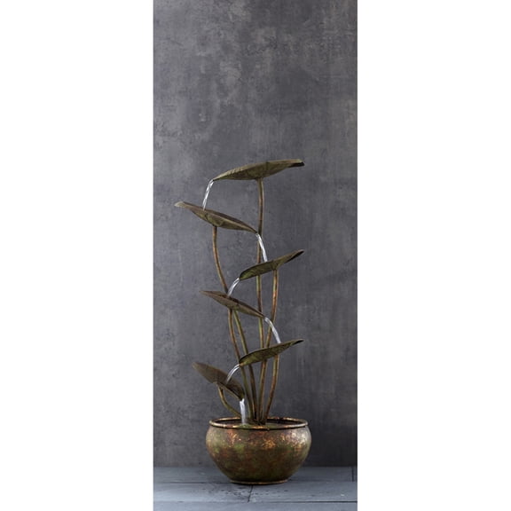 Melrose International LLC Lotus Fountain w/UL Pump 30.5"H Metal