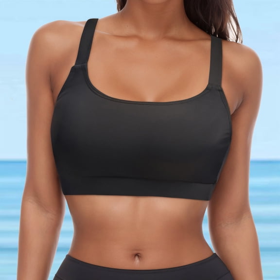 Women Lace Up Swimwear Tops Underwire Full Coverage Bikini Top Push Up Swim Crop Top Tie Back Bathing Suit Tops Board Short Swimsuits for Women Swimsuits for Women with Shorts Two Piece Womens plus
