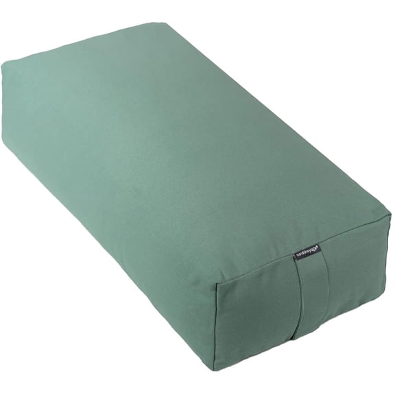 Sunshine Yoga - Extra Firm Large Rectangular Yoga Bolster - Improve Form, Flexibility and Strength - 100% Cotton - Washable (24 x 6 x 12 Inches) - Sage