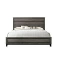 thumbnail image 3 of Benjara Asir King Size Bed, Geometric Panel Headboard, Modern Gray Wood Finish, 3 of 5
