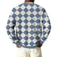 thumbnail image 5 of OIOLOYJM Henley Shirts for Men Long Sleeve Plaid Casual V-Neck Sweatshirt Lightweight Knitted Pullover Tops 2026 Spring Sky Blue M, 5 of 6