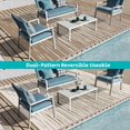 thumbnail image 4 of Findosom 5'x8' Waterproof Stripe Outdoor Rug, Foldable Reversible Plastic Straw Rug, Large Patio Rug for Outdoors, RV, Patio, Backyard, Deck, Picnic, Beach, Camping Brown, 4 of 6