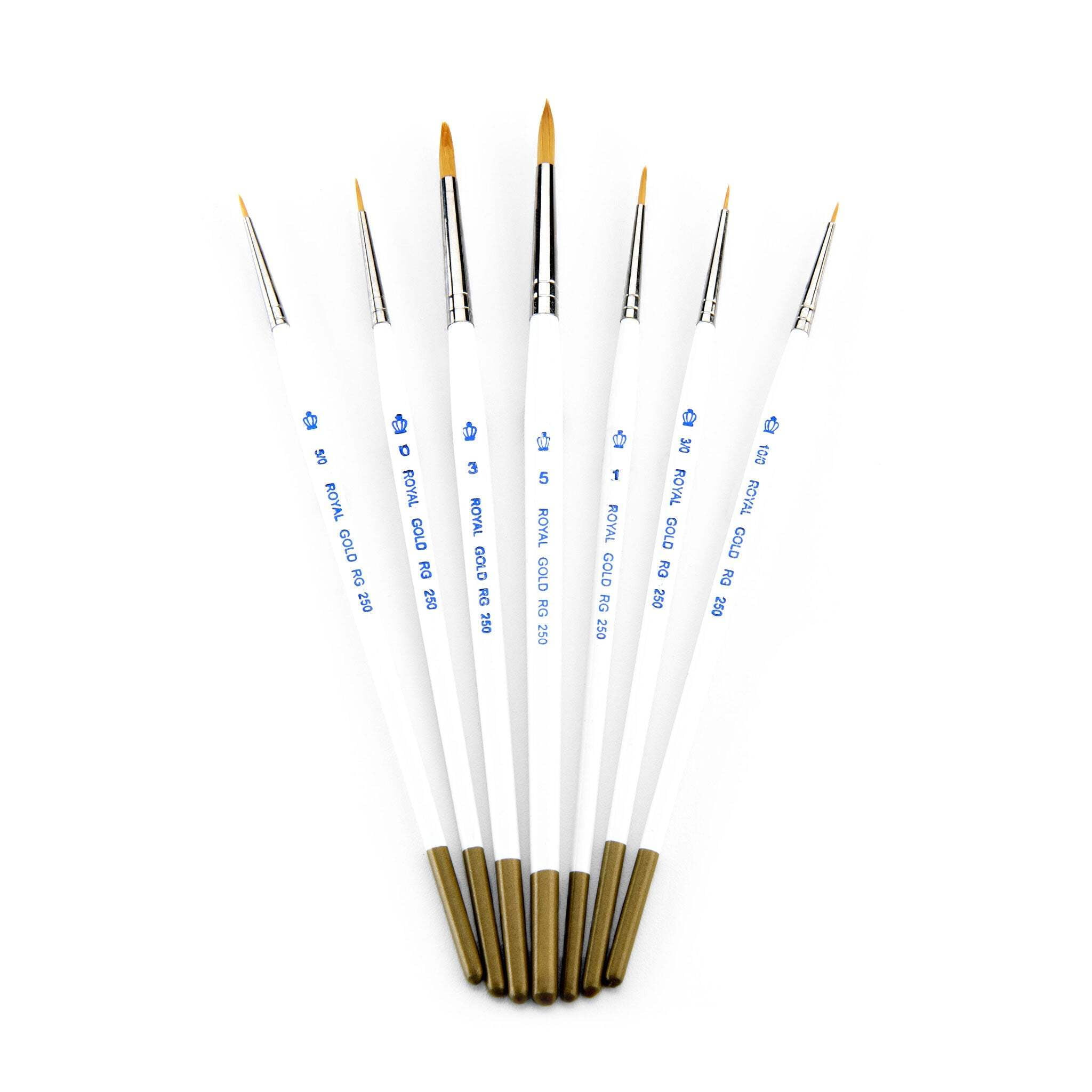 Royal & Langnickel Royal Gold Short Handle Paint Brush Set, Detail, 7-Piece