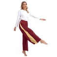 thumbnail image 6 of inhzoy Womens 2Pcs Liturgical Praise Dance Dress with Wide-Leg Pants Worship Church Outfit Burgundy XL, 6 of 7