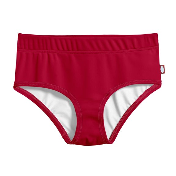 Girls UPF 50  Lined High-Waisted Swim Briefs | Red