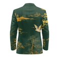 thumbnail image 6 of Uourmeti Golden Crane Pine Print Business Suit Jacket, Single Button Men's Blazer Lightweight Polyester Business Casual Suit for Office, 6 of 9