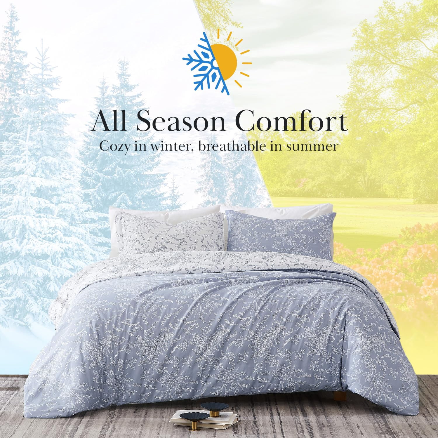Elegant and Chic Winter Brush Reversible Soft Down Alt 3-Piece Comforter Set by Southshore Fine Linens