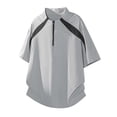 thumbnail image 4 of Pvkarhg Men's 1/4 Zip Workout T-Shirt Trendy Color Block Short Sleeve Shirts Crew Neck Quick Dry Sports Tees Breathable Outdoor Gym Tops Gray 5XL, 4 of 8