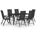 thumbnail image 1 of vidaXL 7 Piece Garden Dining Set Aluminium Black, 1 of 8