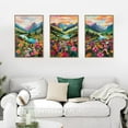 thumbnail image 2 of Watercolor Mountains d Canvas Wall Art Set, Boho Sun Forests Wall Decor, Green Scenery Wall Painting, Modern Woodland Artworks for Living Room, Bedroom, Dining Room, Office - 16"x24"x3, 2 of 7