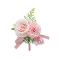 thumbnail image 2 of Nrmrqz Bridal Groom Corsage Brooch Pin | Artificial Rose Flower Breastpin | Multicolor Handcrafted Wedding Boutonniere | Party Prom Suit Dress Accessory | 15x12x3cm | 1 Piece, 2 of 6