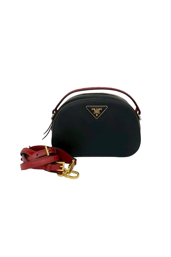 Pre-Owned PRADA Prada Triangle Logo Hardware Saffiano Leather Genuine 2-way Handbag Shoulder...