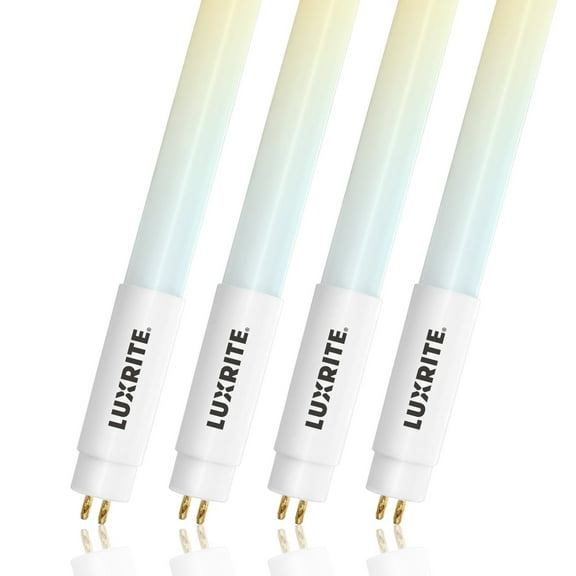Luxrite 4FT T5 LED Tube Lights, 24W=54W, 4CCT 3500K-6500K, 45.79", Ballast Bypass, 3200LM 4 Pack