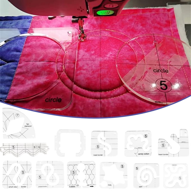 Iumwxz Kitchen Gadgets Motion Quilting Template with Quilting Frame for Sewing Machine Ruler Kitchen Utensil Set Transparent Wood Deals of The Week