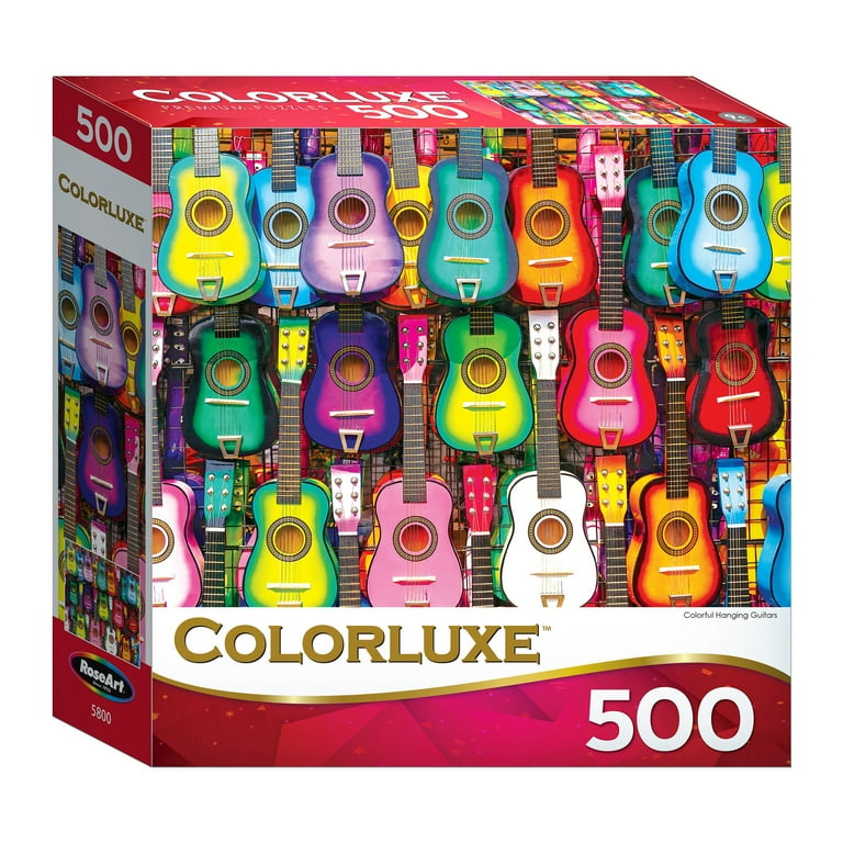 RoseArt Colorluxe 500 Piece Colorful Guitars Jigsaw Puzzle for