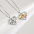 thumbnail image 3 of Collar para madre e hija, collares con colgante de plata de ley 925 para mamá, te mantiene en mi corazón, joyería de oro rosa para mujer, regalo del día de la madre, 3 of 4