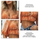 thumbnail image 5 of Camiseta de Gasa para Mujer Ticfox Cuello en V con Mangas Abullonadas Estampado Floral Naranja L, 5 of 6
